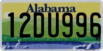 AL license plate 12DU996
