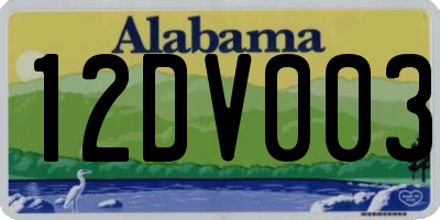 AL license plate 12DV003