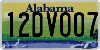 AL license plate 12DV007