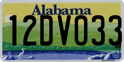 AL license plate 12DV033