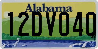 AL license plate 12DV040
