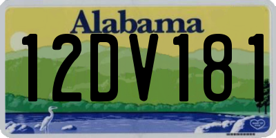 AL license plate 12DV181