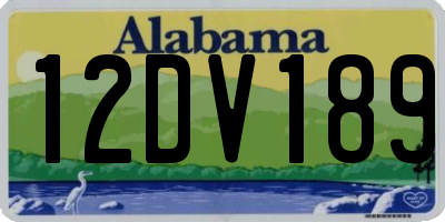 AL license plate 12DV189