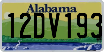 AL license plate 12DV193