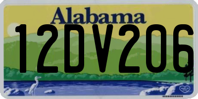 AL license plate 12DV206