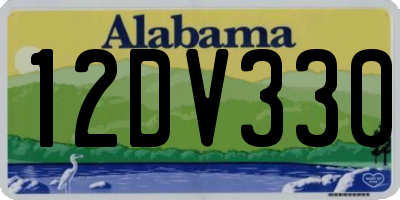 AL license plate 12DV330