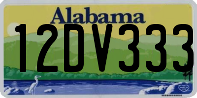 AL license plate 12DV333