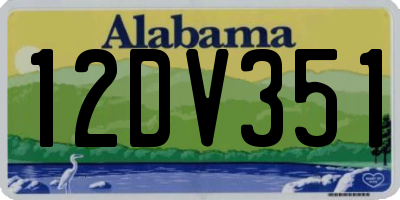 AL license plate 12DV351