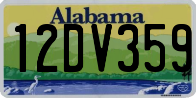 AL license plate 12DV359