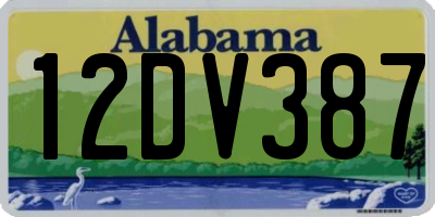 AL license plate 12DV387