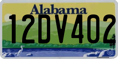 AL license plate 12DV402
