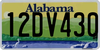 AL license plate 12DV430