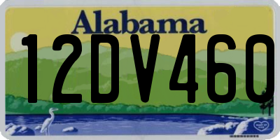 AL license plate 12DV460