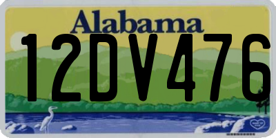 AL license plate 12DV476