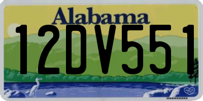 AL license plate 12DV551