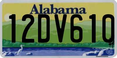 AL license plate 12DV610
