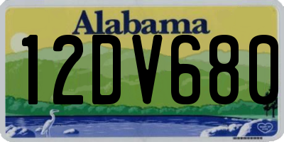 AL license plate 12DV680