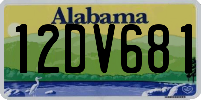AL license plate 12DV681
