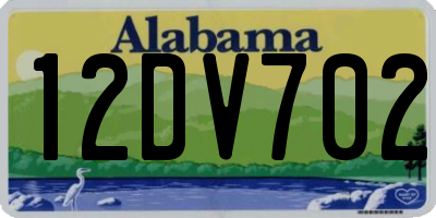 AL license plate 12DV702