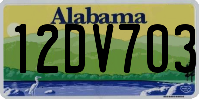 AL license plate 12DV703