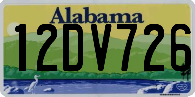 AL license plate 12DV726