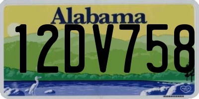 AL license plate 12DV758