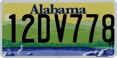 AL license plate 12DV778