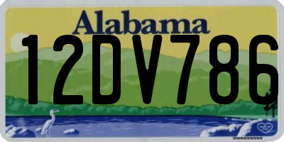 AL license plate 12DV786