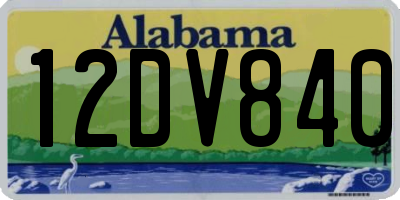 AL license plate 12DV840
