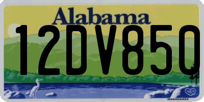 AL license plate 12DV850