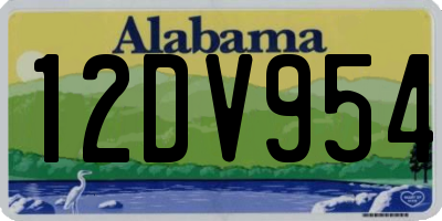 AL license plate 12DV954