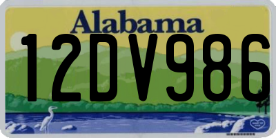 AL license plate 12DV986