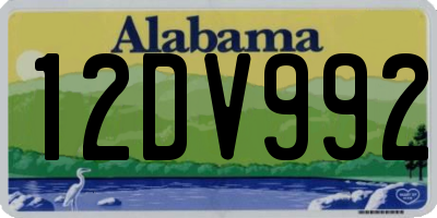 AL license plate 12DV992
