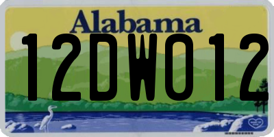 AL license plate 12DW012
