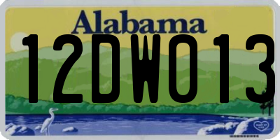 AL license plate 12DW013