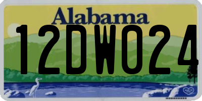 AL license plate 12DW024