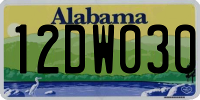 AL license plate 12DW030