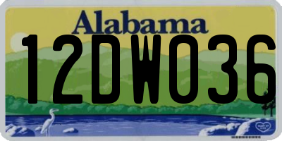 AL license plate 12DW036