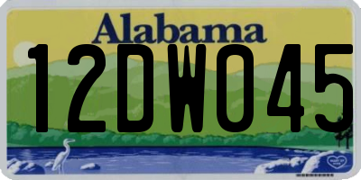 AL license plate 12DW045
