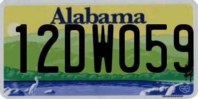 AL license plate 12DW059