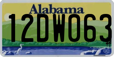 AL license plate 12DW063