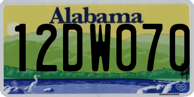AL license plate 12DW070