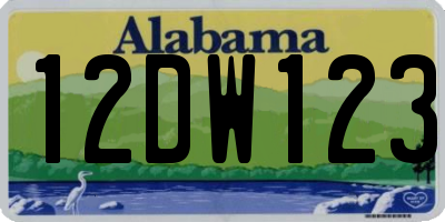 AL license plate 12DW123