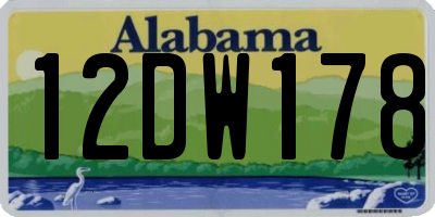 AL license plate 12DW178