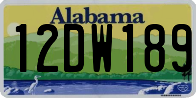 AL license plate 12DW189