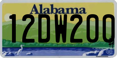 AL license plate 12DW200