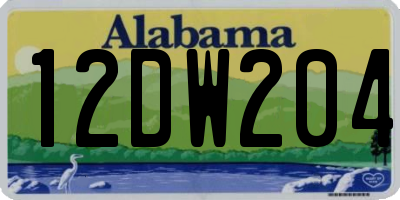 AL license plate 12DW204