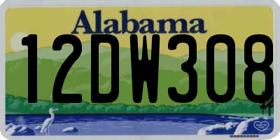 AL license plate 12DW308