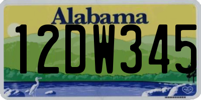 AL license plate 12DW345