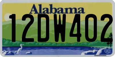 AL license plate 12DW402